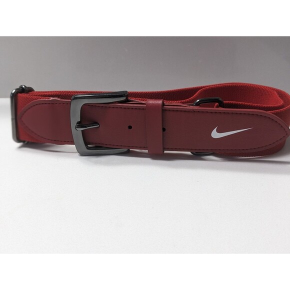 NIKE Youth Red Elastic Belt Sport Swoosh One Size Fits All Adjustable Baseball - Picture 1 of 8